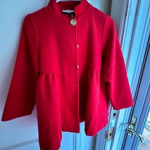 Bright Red Beaufort Bonnet Girls Pea Coat